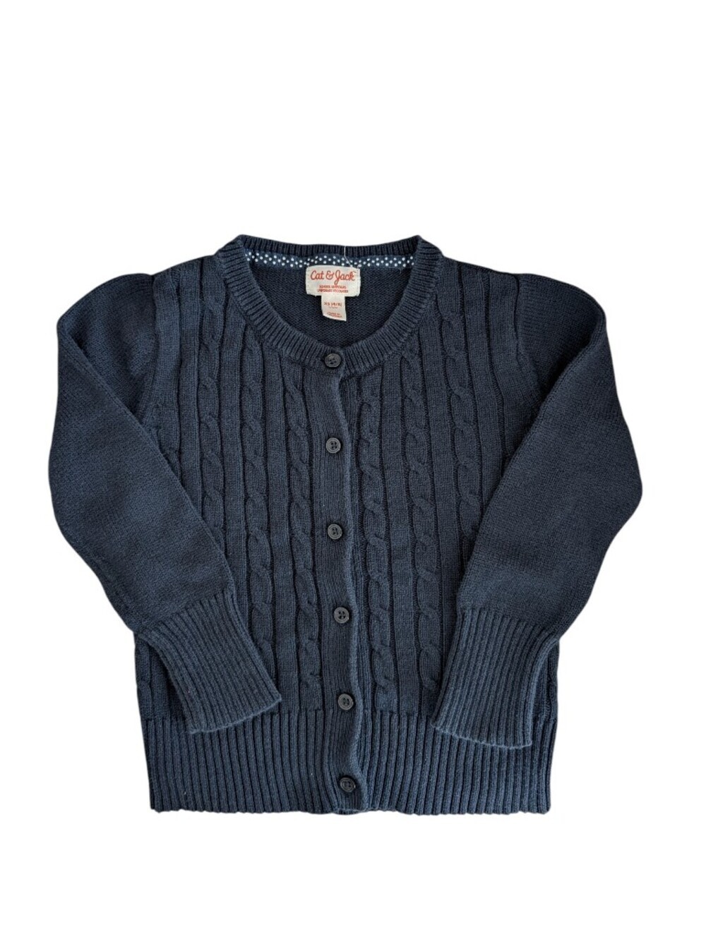 Cat & Jack Girls Navy Blue Button  Sweater Size XS 4/5